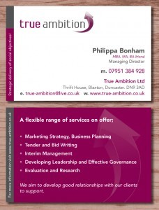 True Ambition - business card design