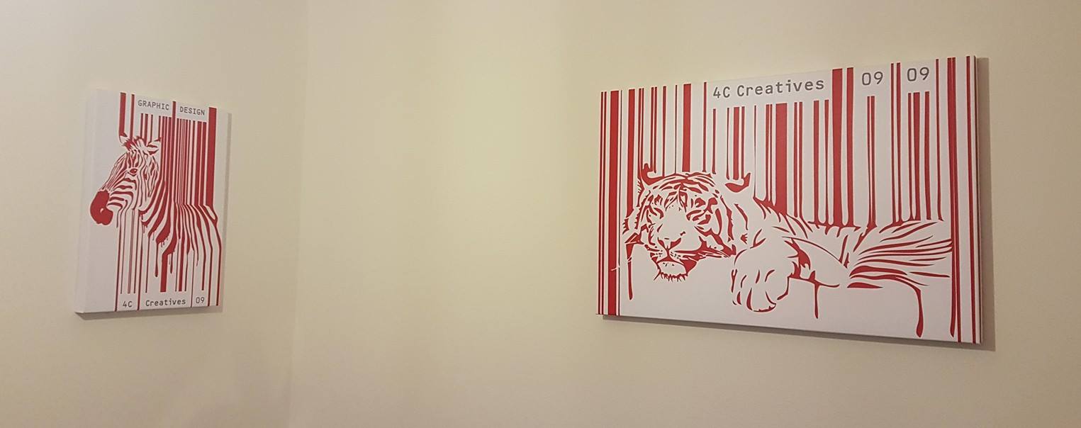tiger and zebra barcode canvas graphic design doncaster